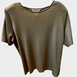 Misook Size XL Metallic Gold Sparkle Top Shell Shirt